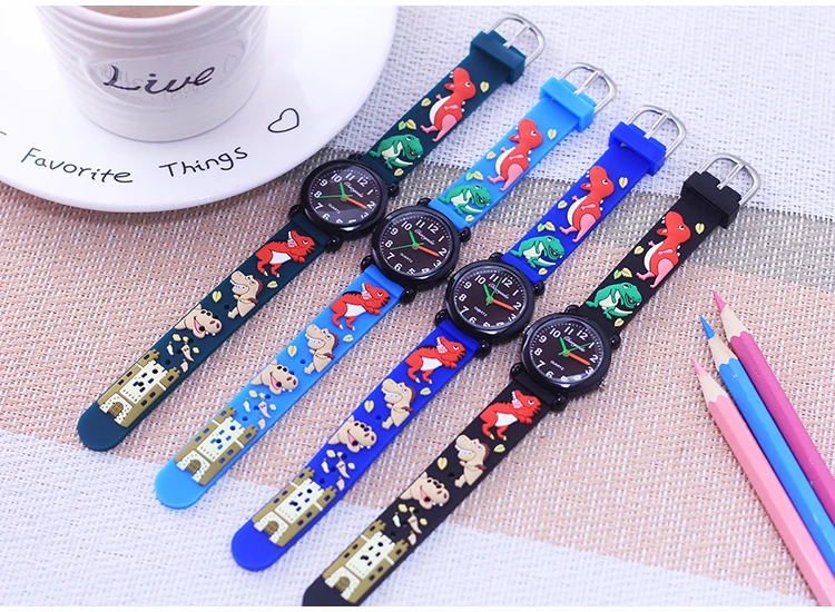Fashion New Cool Cartoon Dinosaur Digital Quartz Watches For Children Boys Girls Little Baby Students Learn Time Cute Waterproof