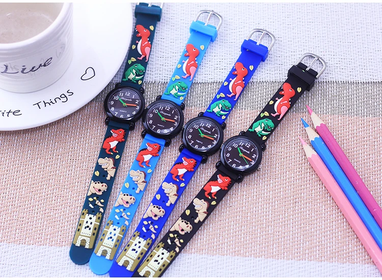 Fashion New Cool Cartoon Dinosaur Digital Quartz Watches For Children Boys Girls Little Baby Students Learn Time Cute Waterproof