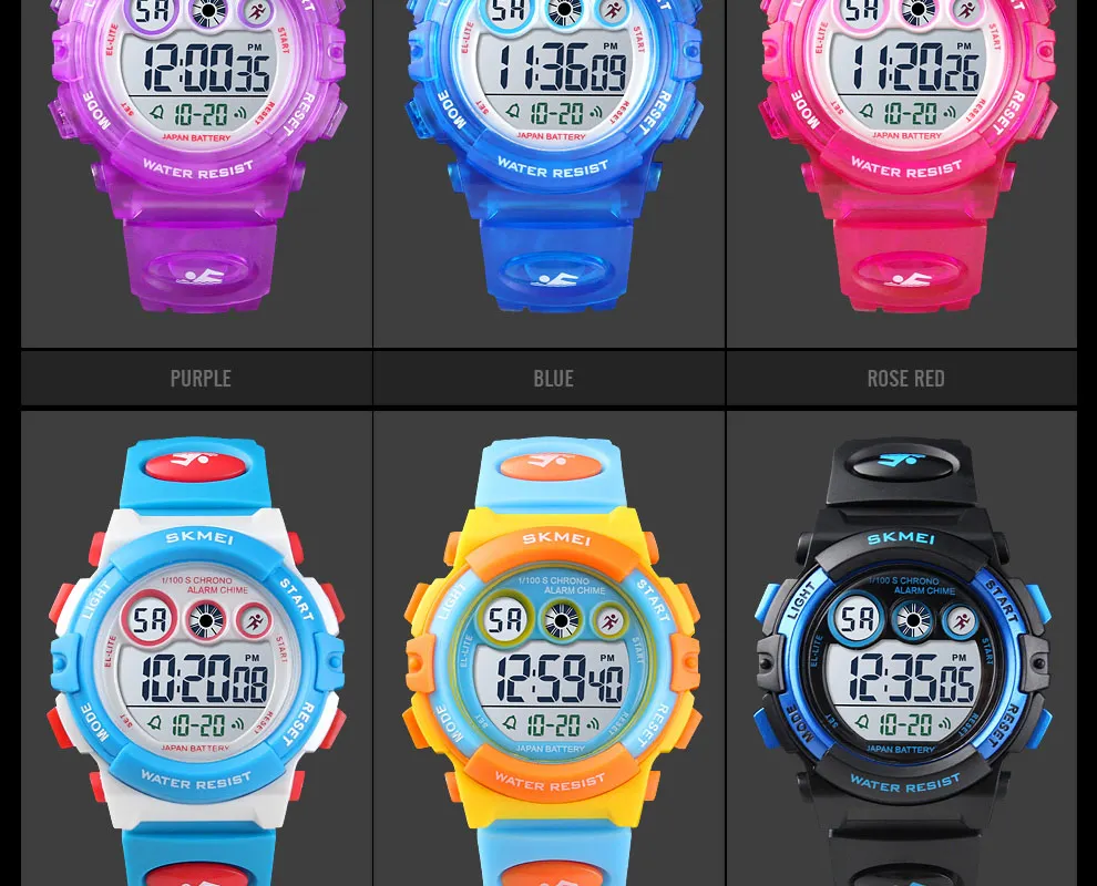 SKMEI 1451 Digital Watch for Children Shockproof Sport LED Electronic Wristwatches Waterproof Military Boy Girl Clock Reloj 1163
