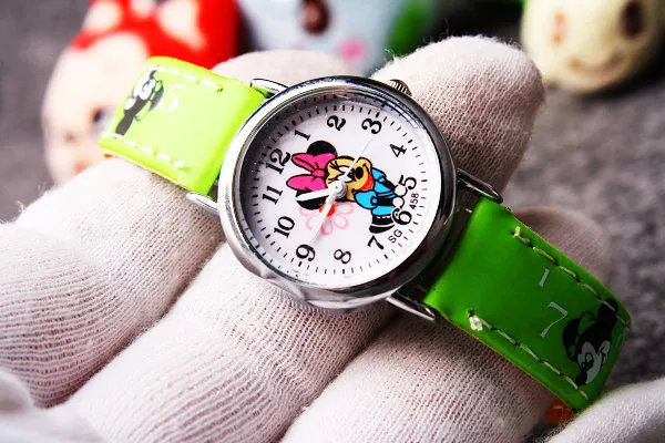 Disney Minnie student Cute Cartoon Girls Kids Quartz Watches 4-14 years old Children's Watch Lovely Fashion Girl Wristwatches