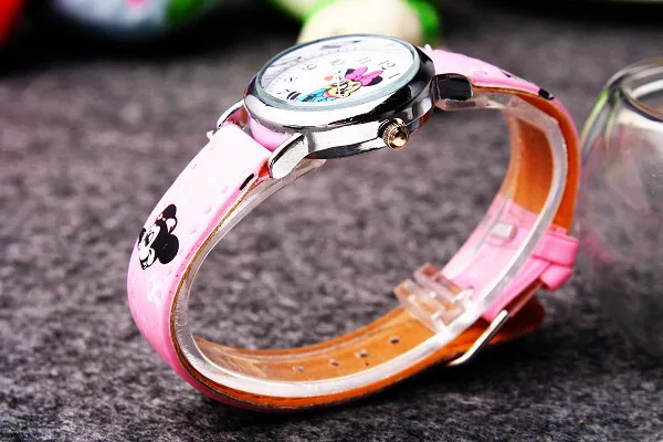 Disney Minnie student Cute Cartoon Girls Kids Quartz Watches 4-14 years old Children's Watch Lovely Fashion Girl Wristwatches