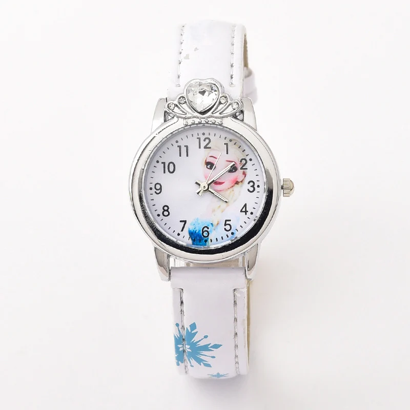 New Princess Elsa Child Watches Figure Toys Cartoon Anna Princess Kids Watch Girls Student Children Clock Children's Day Gift