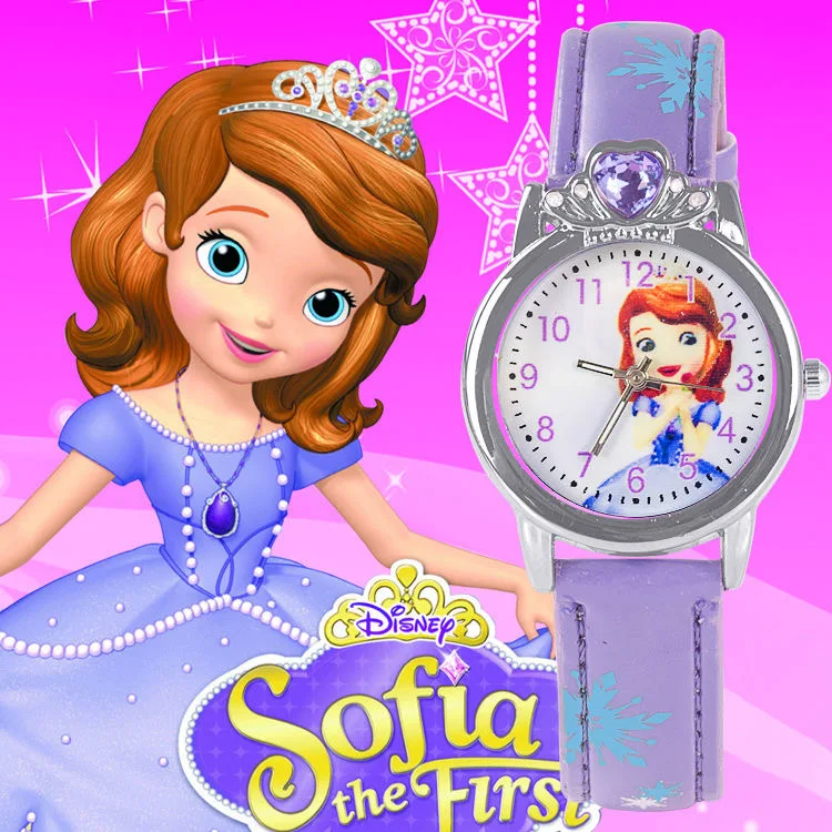 New Princess Elsa Child Watches Figure Toys Cartoon Anna Princess Kids Watch Girls Student Children Clock Children's Day Gift