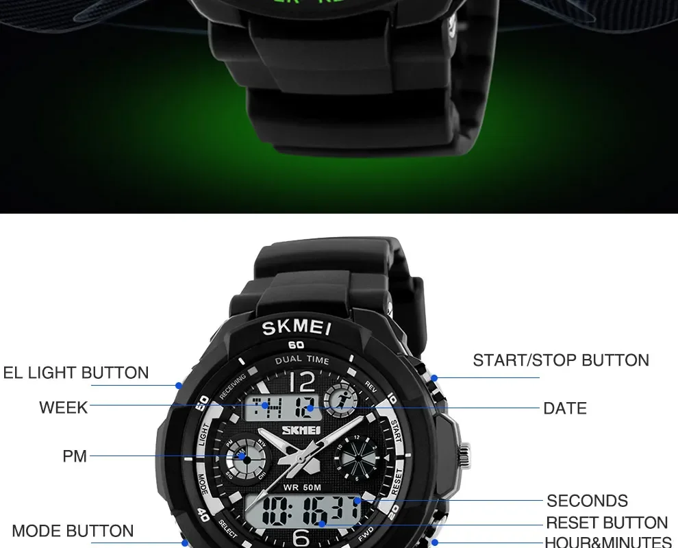 SKMEI Outdoor Digital Boy Sport Children Electronic Wristwatches 1060 Relojes infantiles 0931 Kids Shockproof Waterproof Watch