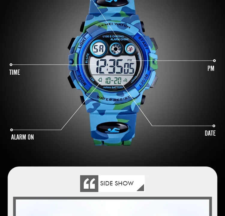 SKMEI 1547 Colorful LED+EL Lights relogio infantil Children's Sport Kids Watches Young And Energetic Dial Design 50M Waterproof