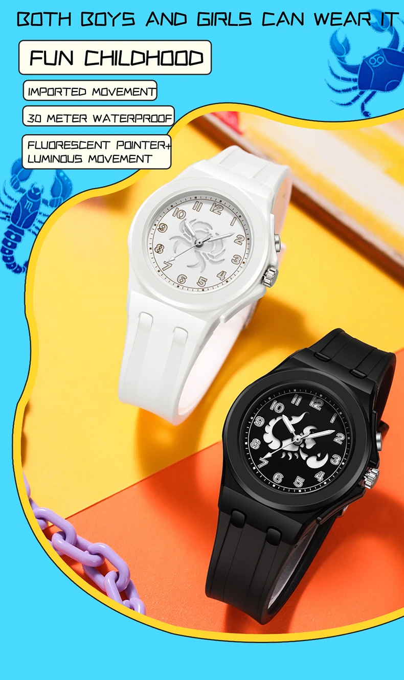 OFNS New 6106 Fashion Student Quartz Watch with Twelve Constellation Pattern Waterproof Night Light Student Quartz Watch 2025