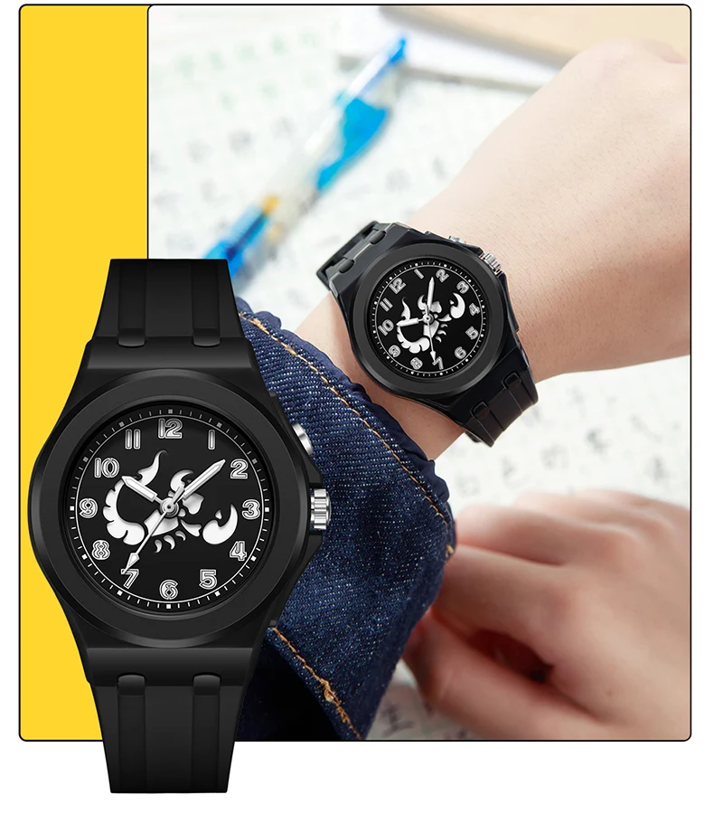 OFNS New 6106 Fashion Student Quartz Watch with Twelve Constellation Pattern Waterproof Night Light Student Quartz Watch 2025