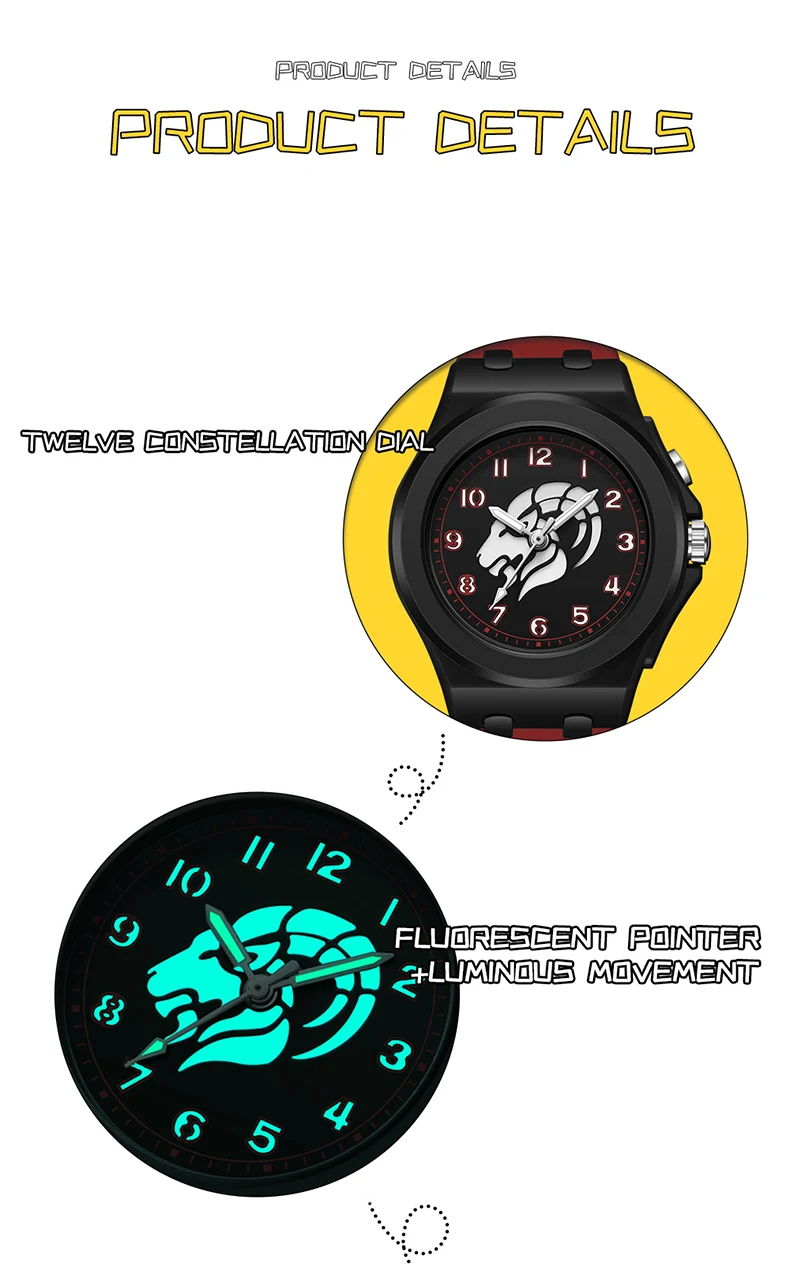 OFNS New 6106 Fashion Student Quartz Watch with Twelve Constellation Pattern Waterproof Night Light Student Quartz Watch 2025