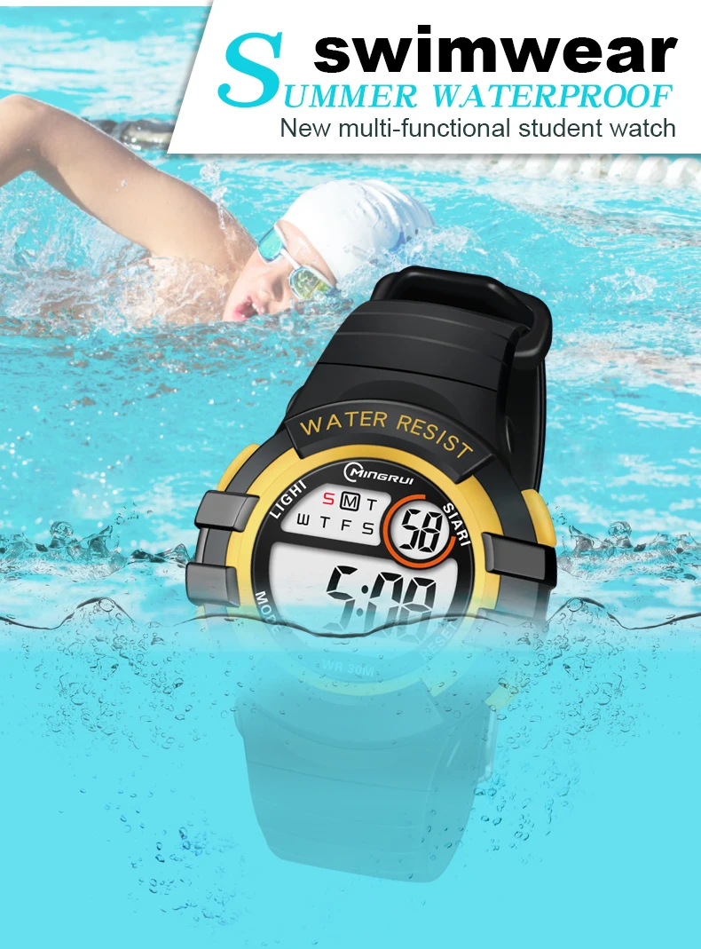 Pink Children Watches Digital Waterproof Sport Kids Wristwatch Alarm Stopwatch Electronic White Blue Girls Boys Watch Gifts