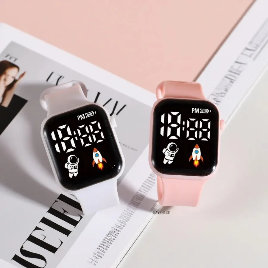 Fashion Student Watch Early-education Sports Electronic Wristwatch Silicone Strap LED Digital Watches for Kids Boys Girls Gifts