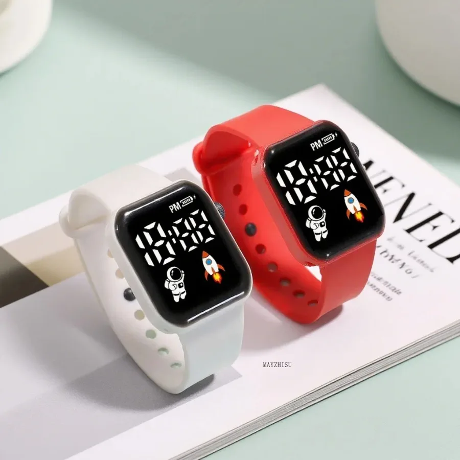 Fashion Student Watch Early-education Sports Electronic Wristwatch Silicone Strap LED Digital Watches for Kids Boys Girls Gifts