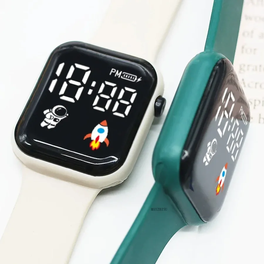 Fashion Student Watch Early-education Sports Electronic Wristwatch Silicone Strap LED Digital Watches for Kids Boys Girls Gifts