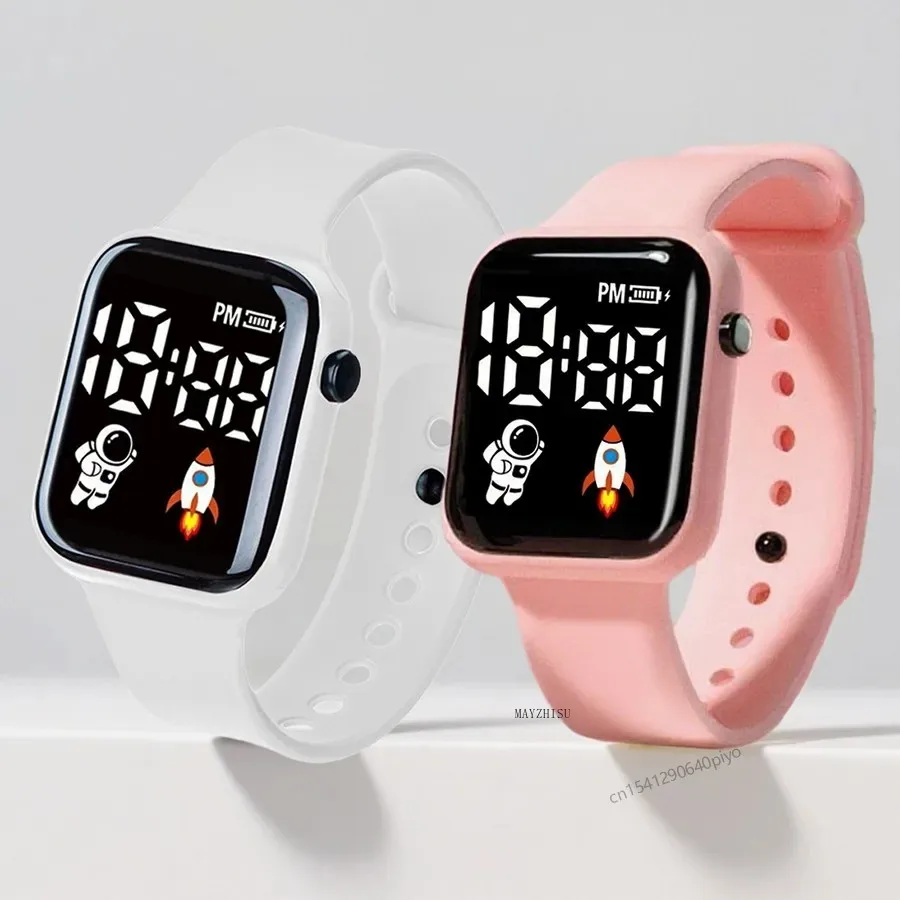 Fashion Student Watch Early-education Sports Electronic Wristwatch Silicone Strap LED Digital Watches for Kids Boys Girls Gifts