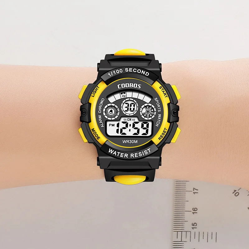 COOBOS Children Watches Digital Sport Wristwatch For Kids Boys Girls Silicone Strap Waterproof Fashion Simple Big Dial Clock
