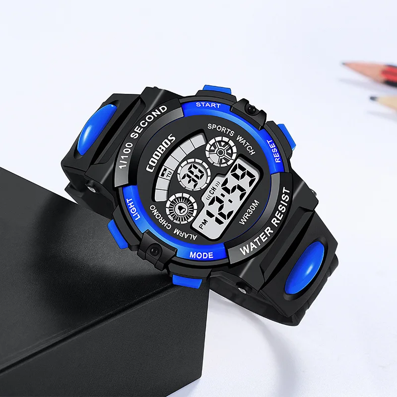 COOBOS Children Watches Digital Sport Wristwatch For Kids Boys Girls Silicone Strap Waterproof Fashion Simple Big Dial Clock