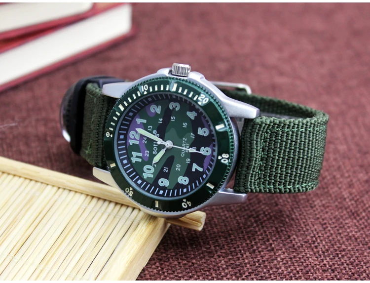 2026 New Canvas Children Boys Fashion Watches Casual Quatrz Adjustable Bracelet Compass Gift Watches Cool Handsome Watches