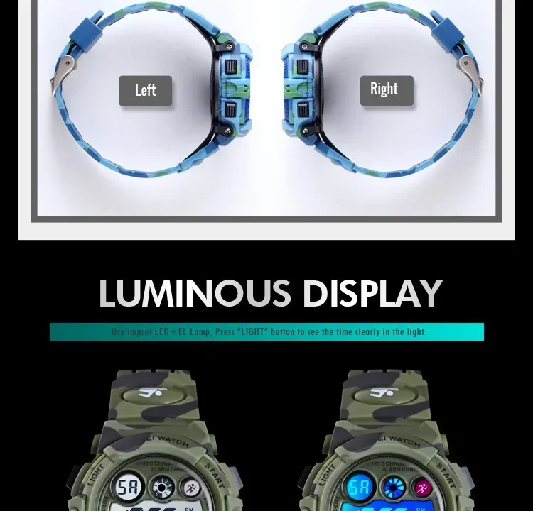 SKMEI Shockproof Digital Watch for Children Waterproof Sports Electronic Wristwatches Kids Boy Clock 1266 Reloj Para Niñas 1547