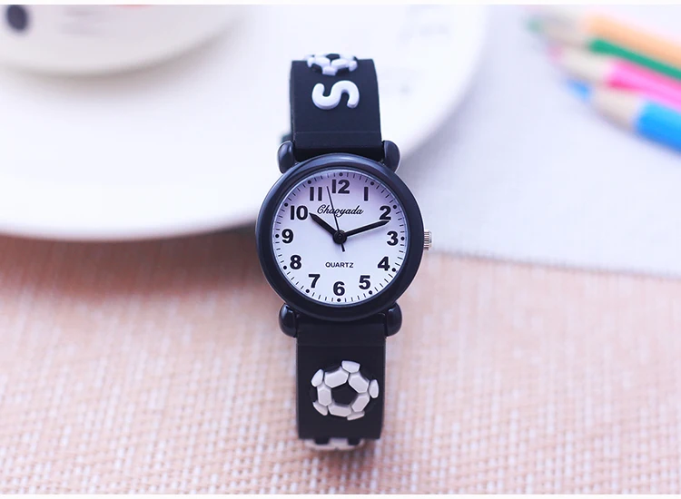 new fashion cool children boys girls football soccer watches kids little students silicone soft strap cartoon sports watches