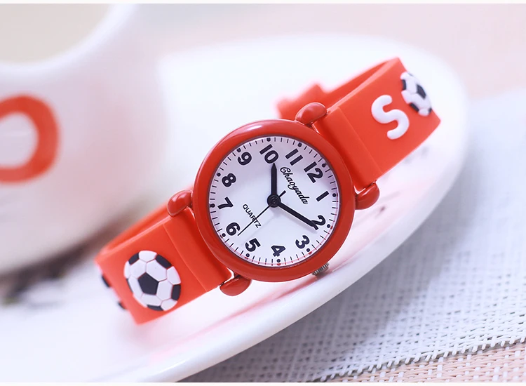 new fashion cool children boys girls football soccer watches kids little students silicone soft strap cartoon sports watches