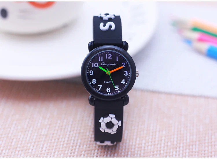 new fashion cool children boys girls football soccer watches kids little students silicone soft strap cartoon sports watches