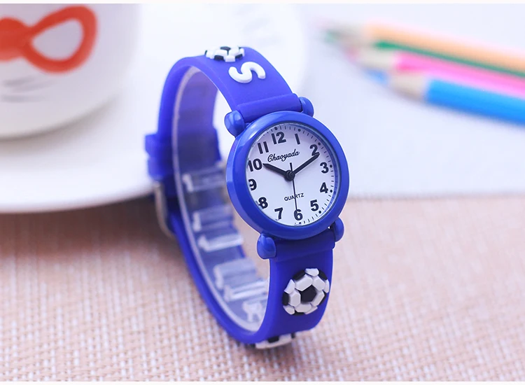 new fashion cool children boys girls football soccer watches kids little students silicone soft strap cartoon sports watches