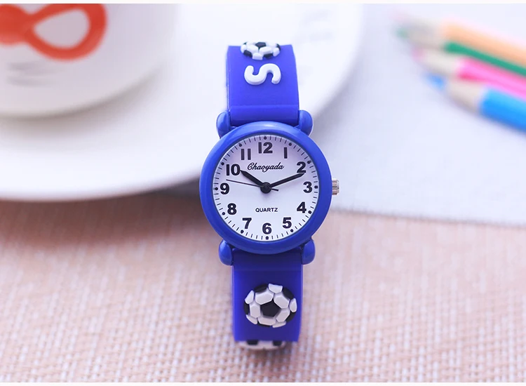 new fashion cool children boys girls football soccer watches kids little students silicone soft strap cartoon sports watches