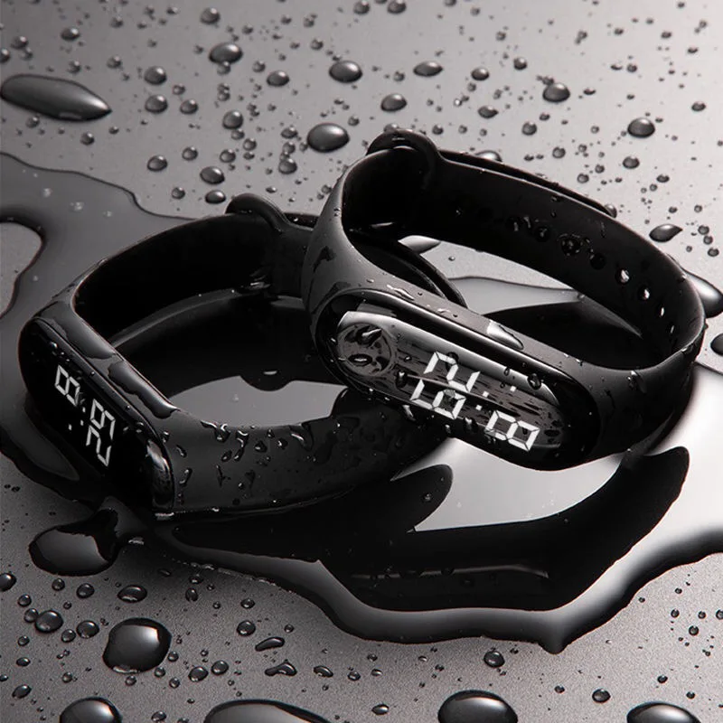 Waterproof Kids Sports Watch Children Smart Touch Screen LED Digital Watch Two Tone Silicone Strap Men Women Watch Student Clock