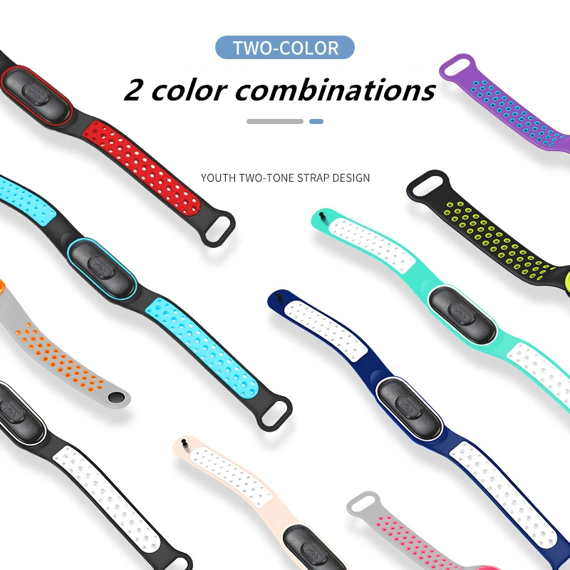 Waterproof Kids Sports Watch Children Smart Touch Screen LED Digital Watch Two Tone Silicone Strap Men Women Watch Student Clock