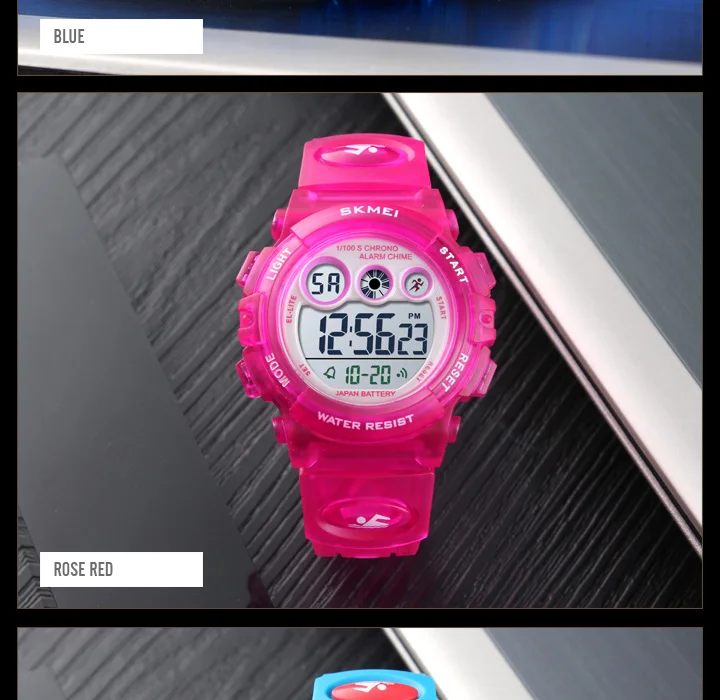 SKMEI Brand Waterproof Children Sports Watches For Girl Boys Fashion Digital LED Electronic Clock Student Kids Wristwatches