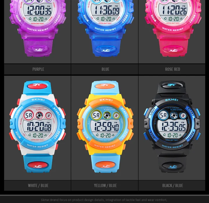 SKMEI Brand Waterproof Children Sports Watches For Girl Boys Fashion Digital LED Electronic Clock Student Kids Wristwatches