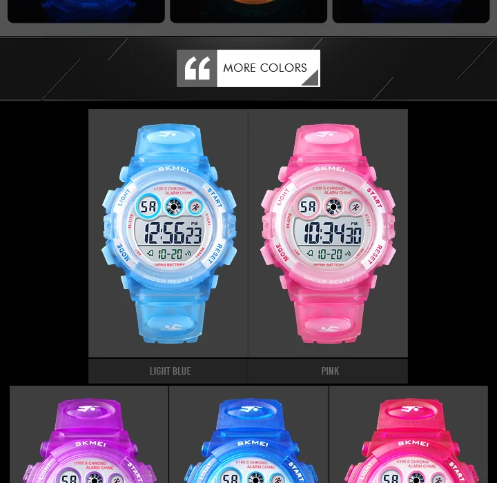 SKMEI Brand Waterproof Children Sports Watches For Girl Boys Fashion Digital LED Electronic Clock Student Kids Wristwatches