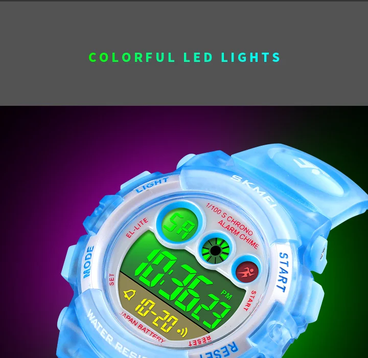 SKMEI Brand Waterproof Children Sports Watches For Girl Boys Fashion Digital LED Electronic Clock Student Kids Wristwatches