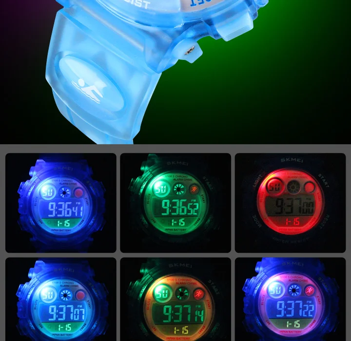 SKMEI Brand Waterproof Children Sports Watches For Girl Boys Fashion Digital LED Electronic Clock Student Kids Wristwatches