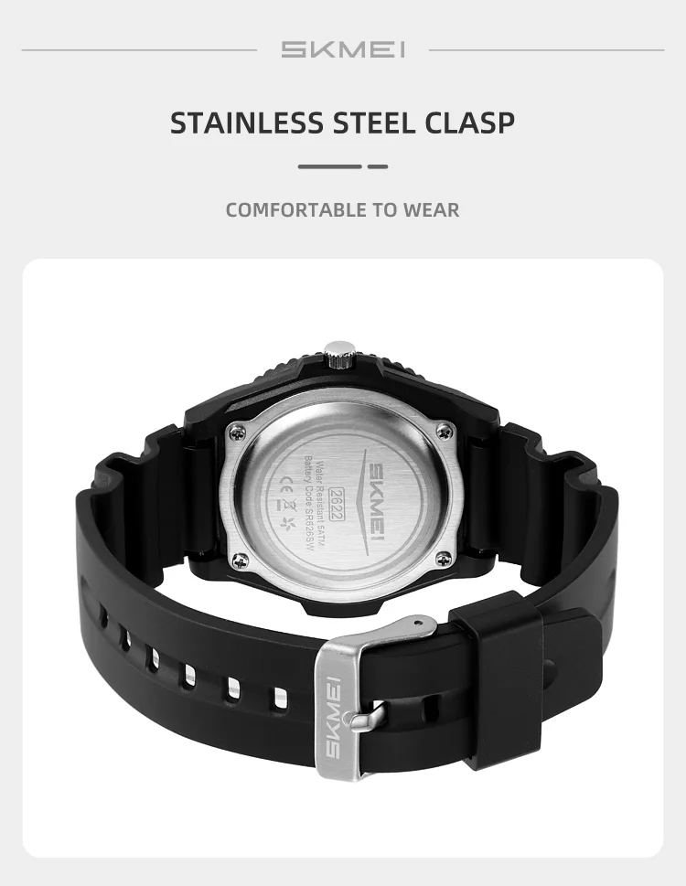 SKMEI 2622 Simple Wristwatch 5Bar Waterproof Youth Fashion Watch Timer Clock Teenager Women Men Watch Minimalist Wearing Decor