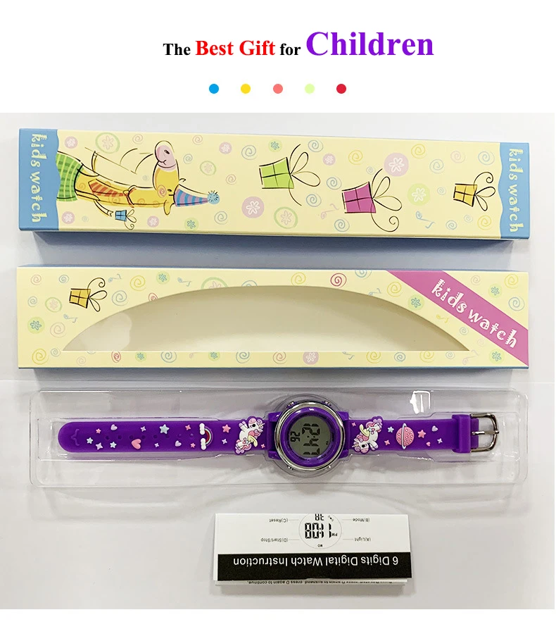 UTHAI H120 Children's Cartoon Sports Watch Alarm Clock 30M Waterproof Kids SmartWatch Student Boys Girls LED Electronic Watches