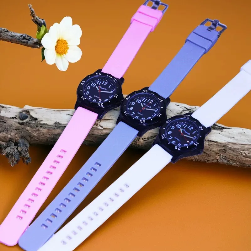 Girls' Boys’ Children’s Analog Quartz Watch Watches for Little Students 3-12 Years Kids Soft Silicone Strap Gifts Watches Clock