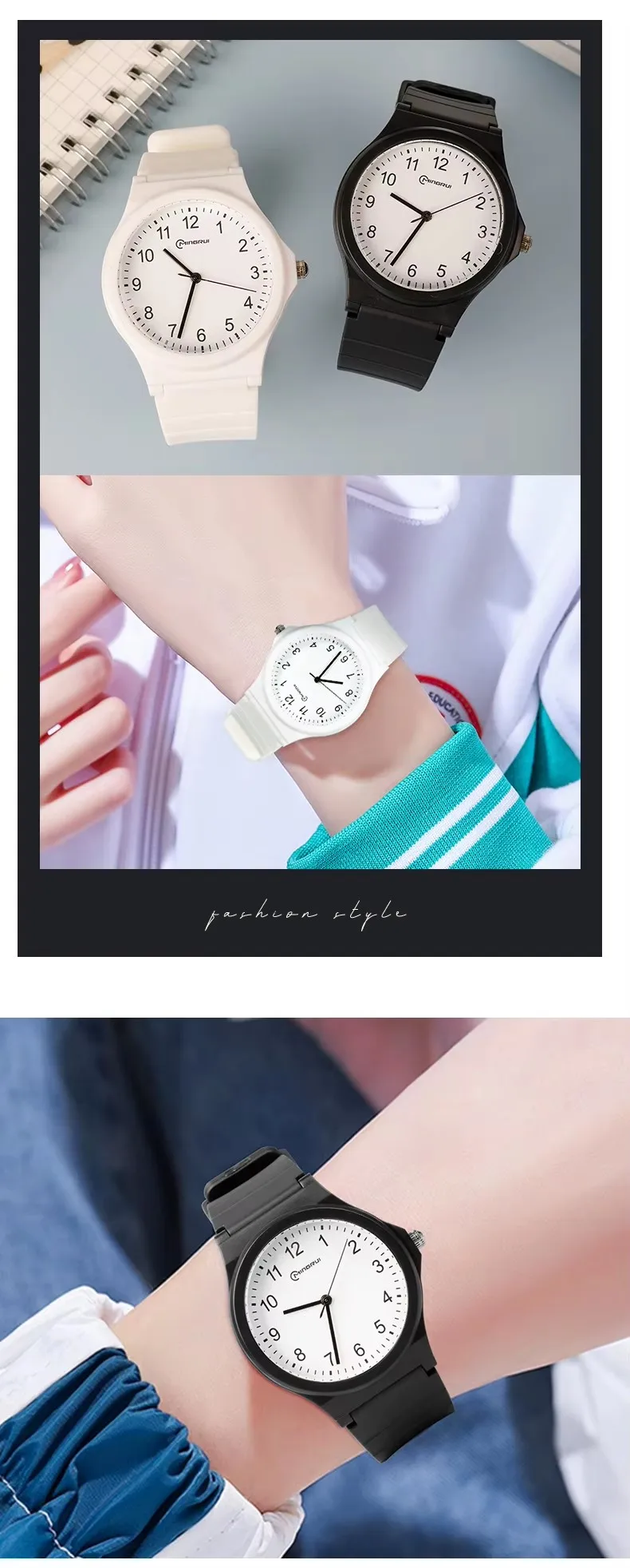 New Black Children Watch Silicone Strap Waterpoof Classic Analog Kids Wristwatch Men Women Waterproof Watches
