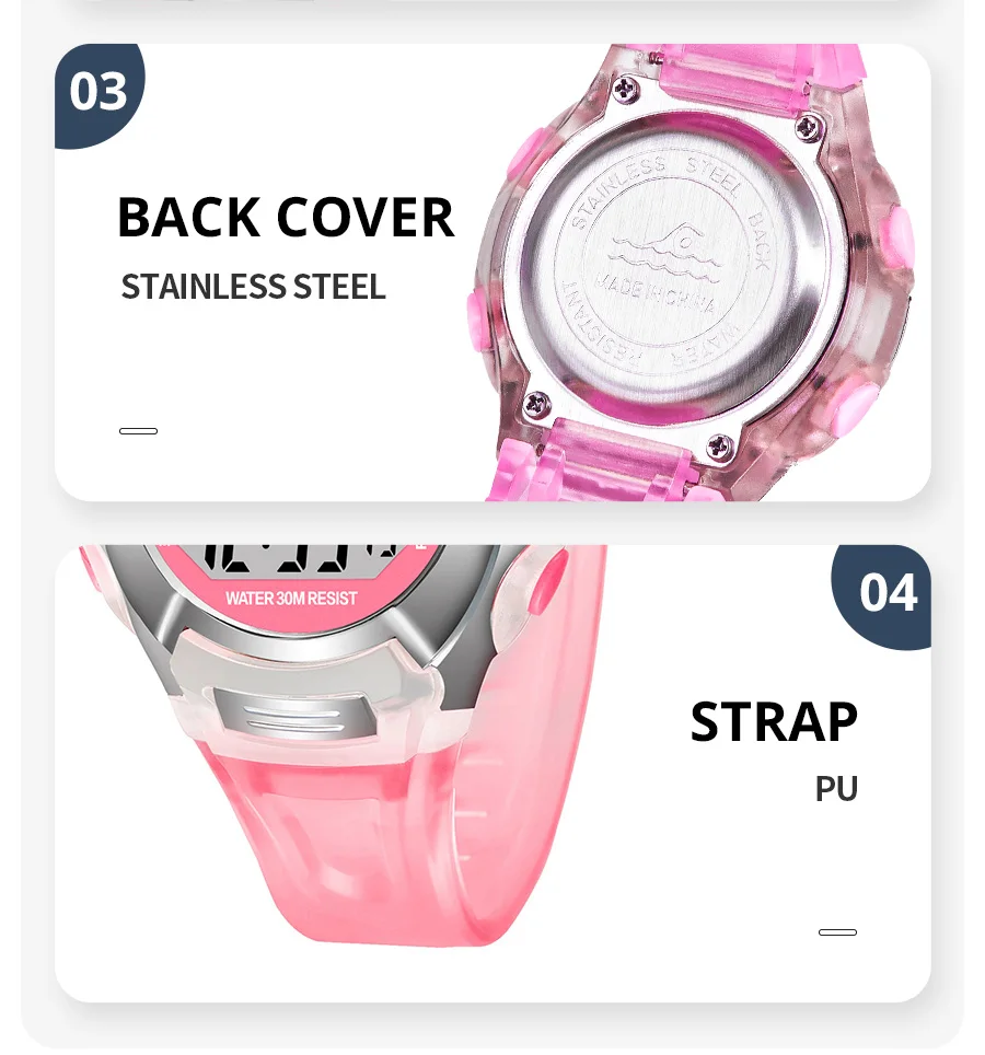 SYNOKE Student Electronic Watch Waterproof Sports Children Watch Glow Multi Function Digital Watch Seven Colors Light Gift