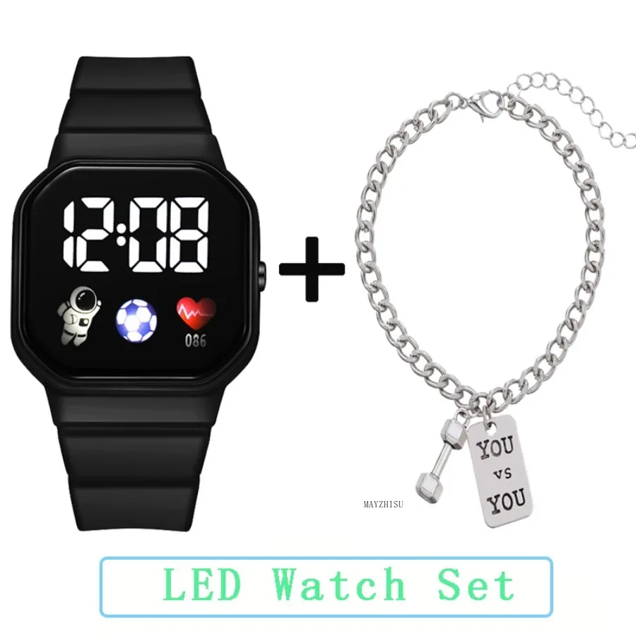 NEW Kids Watches with Bracelet Sport LED Digital Watches Silicone Strap Sport Electronic Wristwatch for Children Boys Girls Gift