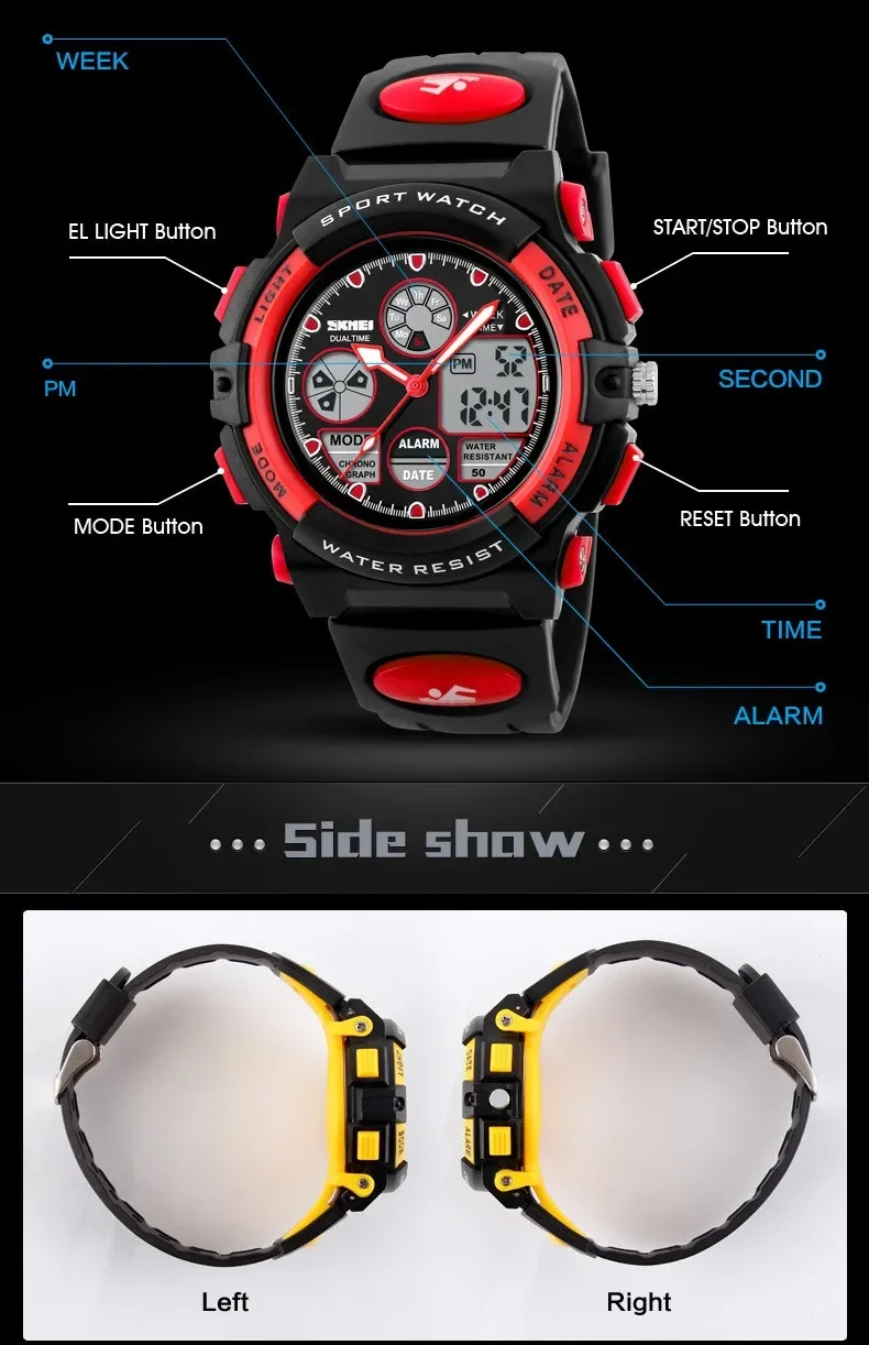 SKMEI 1163 Children Digital Watch Sports Electronic Military Girl Boy Shockproof Waterproof Kids Wristwatches Clock Reloj Hombre