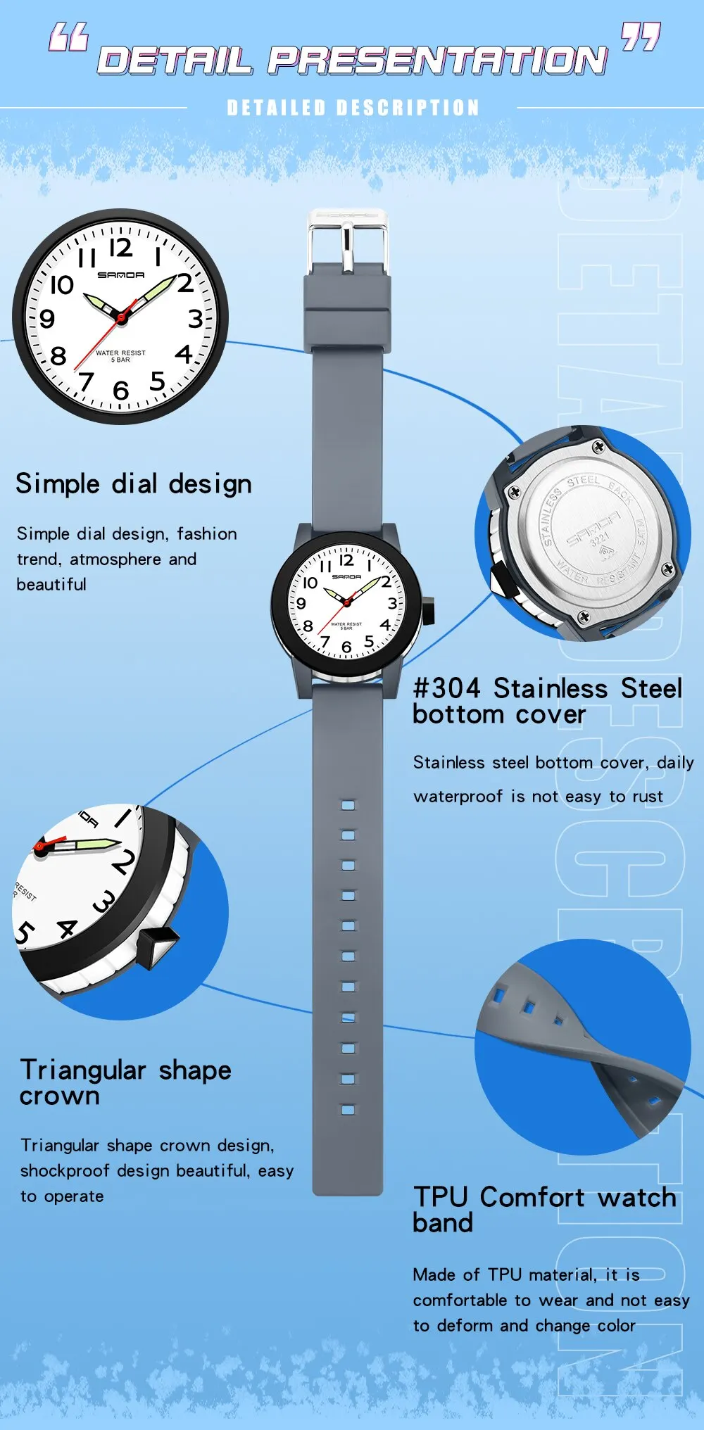 SANDA Women Watches Fashion Silicone Analog Quartz Wrist Watch Baseball Sports Waterproof Boy Girl Casual Clock Children Gifts