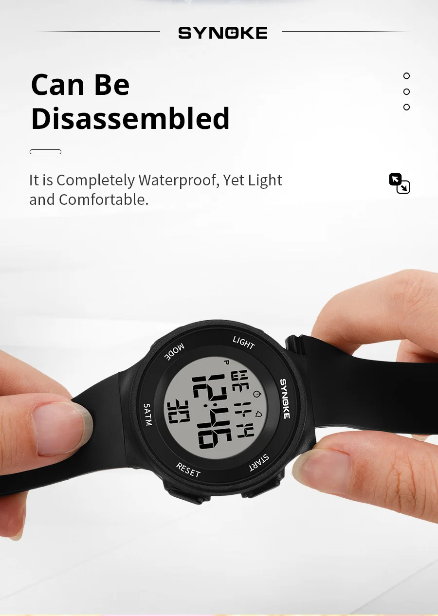 SYNOKE Digital Watches Kids Sports Luminous Multifunction Waterproof Chrono Wristwatch Outdoor Girls Fashion Student Watch New
