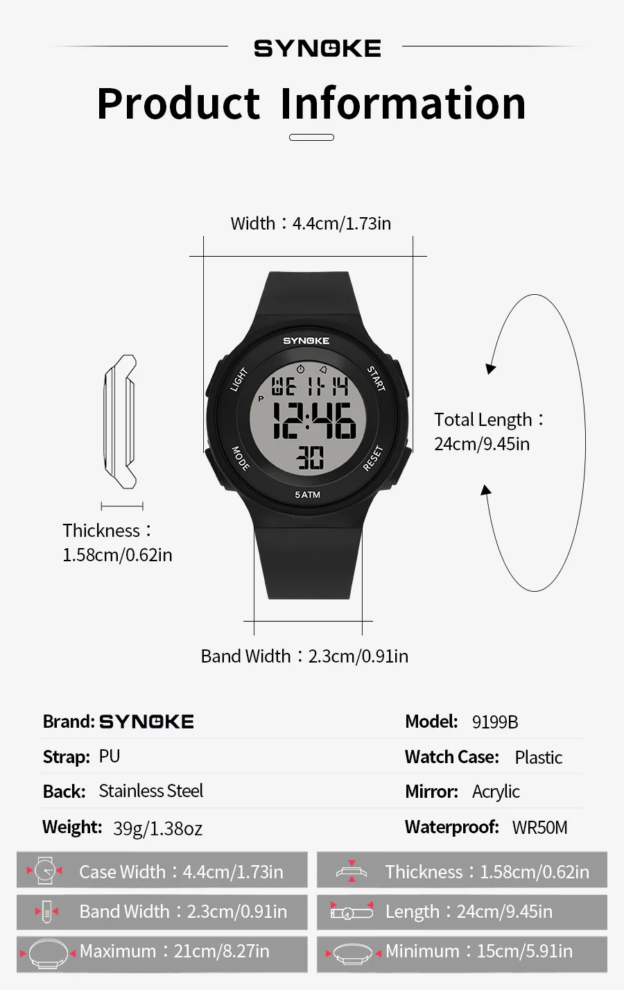 SYNOKE Digital Watches Kids Sports Luminous Multifunction Waterproof Chrono Wristwatch Outdoor Girls Fashion Student Watch New