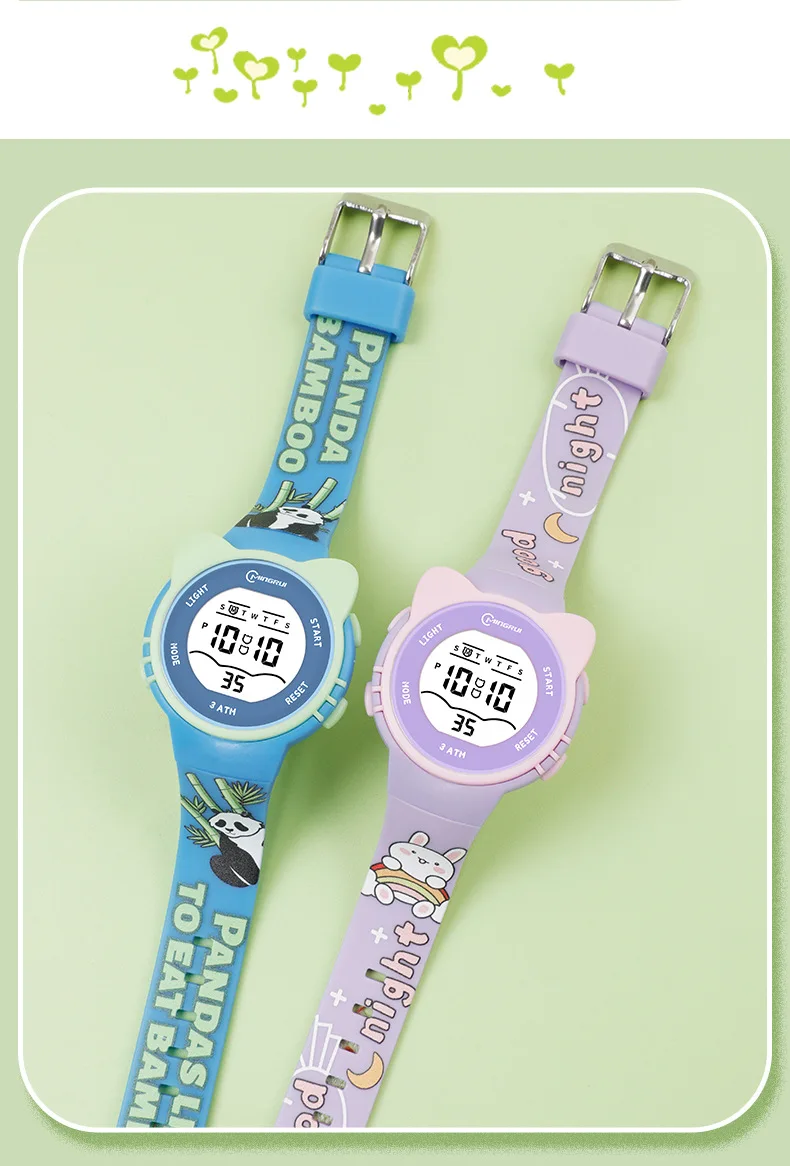 UTHAI Children Watch Girls Cute Cartoon Electronic Watches Waterproof Alarm Clock Multi Functional Boys Student Wristwatch Gift