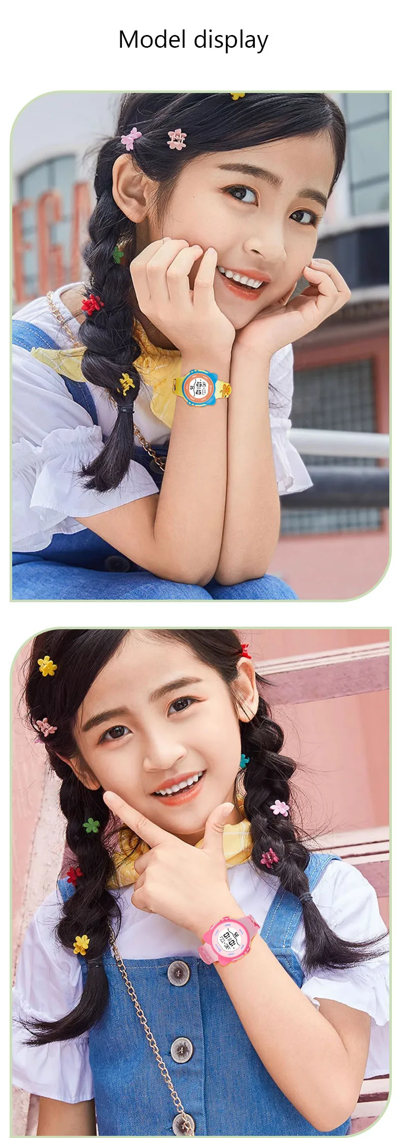 UTHAI Children Watch Girls Cute Cartoon Electronic Watches Waterproof Alarm Clock Multi Functional Boys Student Wristwatch Gift
