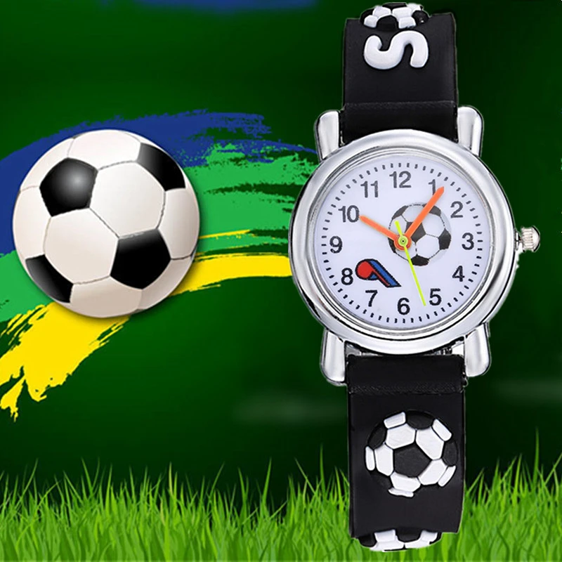 Football Silicone Kids Watches Unique Design Cartoon Ball Wristwatch Boy Quartz Montre Enfant Children Birthdays Gift reloj niño