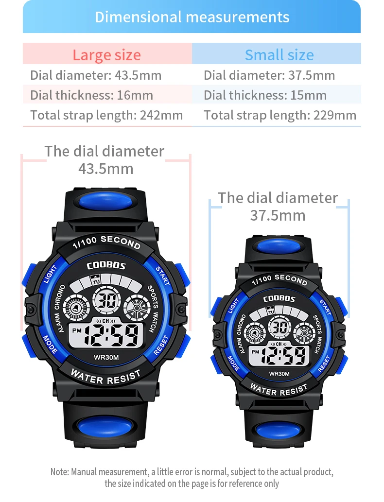COOBOS Sports Kids Watches Waterproof LED Digital Watch for Children Multifunctional Luminous Girls Boys Clock Relogio Infantil