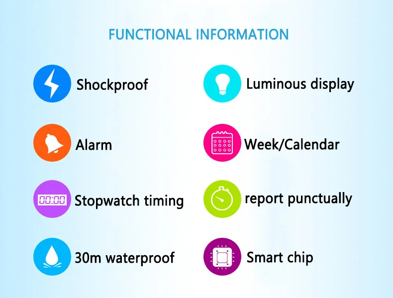 Children's Electronic Watch Sports Waterproof Luminous Alarm Clock High-Quality Simple Student Multifunctional Digital Watches
