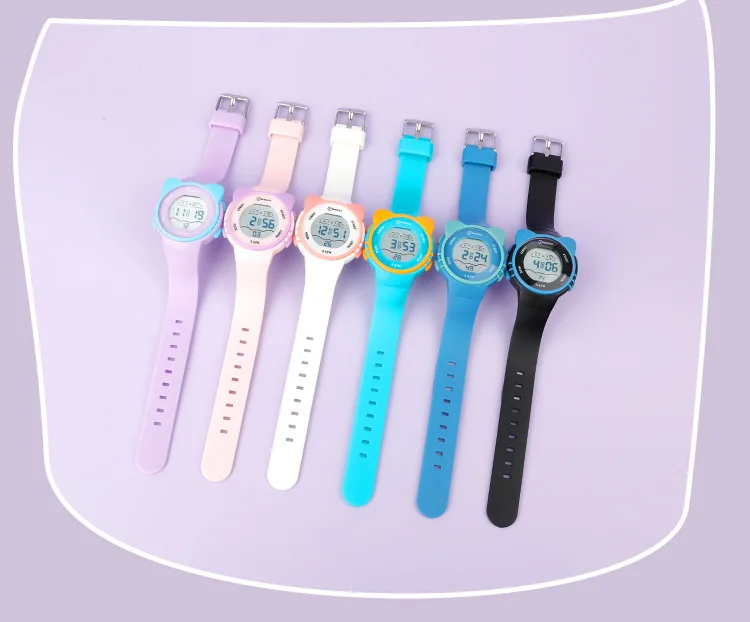 UTHAI DigitaWatch Girls and Boys Cute Meow Star Watches Kids Children Junior High School Waterproof Alarm Clock Electronic Watch