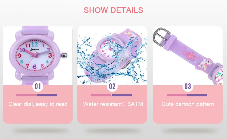 UTHAI C13 Children's Girls' Cute 3D Cartoon Watch Waterproof Quartz For Unicorn Kids Boys' Watches Non Toxic Materials Gift